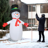 Outsunny 8FT Christmas Inflatable Outdoor Decoration with Dynamic Disco & LED Lights, Self-Inflating Christmas Blow Up Snowman for Garden, Indoor Outdoor Home Decor