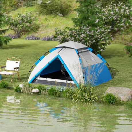 Outsunny Two-Man One Room Camping Tent, with Accessories - Blue