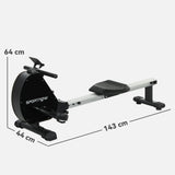 SPORTNOW Folding Magnetic Rowing Machine, with 16-Level Adjustable Resistance, Black