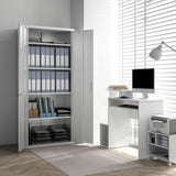 HOMCOM Metal Filing Cabinet Lockable Office Storage Cabinet with 5 Adjustable Shelf, White