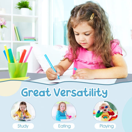 Kids Convertible Activity Bench Table with Toy Storage Box for Kindergarten Art Playroom-Grey