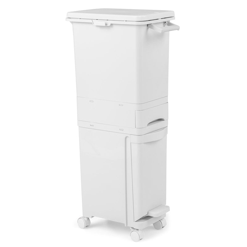 3 in 1 Multifunctional Trash can with Tilting Bottom Container Kitchen Waste Bin