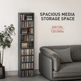 HOMCOM 260 Narrow CD Storage Unit - Grey