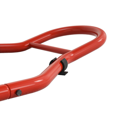 HOMCOM Front Motorcycle Paddock Stand Motorbike Stand with Anti-Slip Mat, U-Shaped and L-Shaped Adapters, 200 kg Capacity, for 18", 17" and 10" Tyre, Red