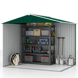 Outsunny Large Garden Storage Shed, 7.7 x 5.7 with Ventilation Slots and Sliding Doors for Gardeners, Green