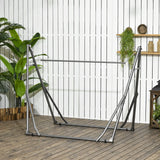 Outsunny Foldable Hammock Stand, Portable Hammock with Metal Frame, 2 in 1 Hammock Net Stand, Clothes Drying Rack, Load Capacity 120kg, for Patio, Garden, Yard, Black