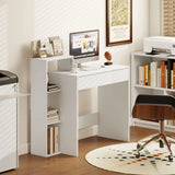 HOMCOM Desk with Storage, Computer Desk with 3 Open Shelves and Drawer, Workstation, Computer Table, White