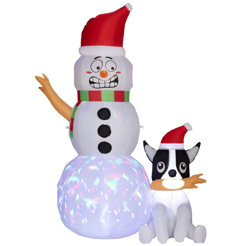 Outsunny 6.2ft Inflatable Santa with Dog Decoration