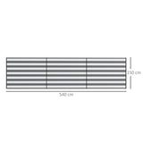 Outsunny 5 Pole Camping Windbreaks, Beach Wind Shield Shelter with Carry Bag and Steel Poles, Outdoor Caravan Privacy Shield, 540cm x 150cm, Grey and White