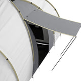 Outsunny Four-Man Tunnel Tent, with Two Bedrooms and Living Room - Grey/Yellow