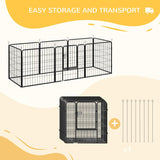 PawHut 8 Panels Heavy Duty Puppy Playpen, for Small and Medium Dogs, Indoor and Outdoor Use - Black