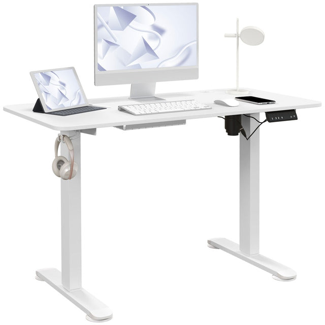 Vinsetto 72-116cm Adjustable Electric Standing Desk, 120 x 60cm Tabletop - White