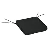 Outsunny Set of 6 Chair Cushion Seat Pads Dining Chair w/ Straps Indoor Outdoor Removable Tie On Garden Patio, Black