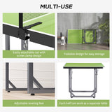 HOMCOM 6ft 182cm Mini Table Tennis Table Folding Ping Pong Table with Net Multi-Use Table for Indoor Outdoor Game, Green