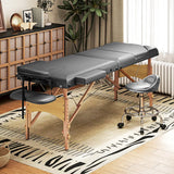 HOMCOM Adjustable Folding Massage Table - Grey