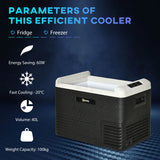 Outsunny 40L Portable Car Refrigerator - Grey and Black