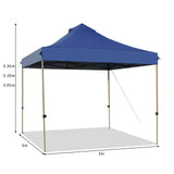 10' x 10' Portable Pop Up Canopy Event Party Tent Adjustable with Roller Bag-Blue
