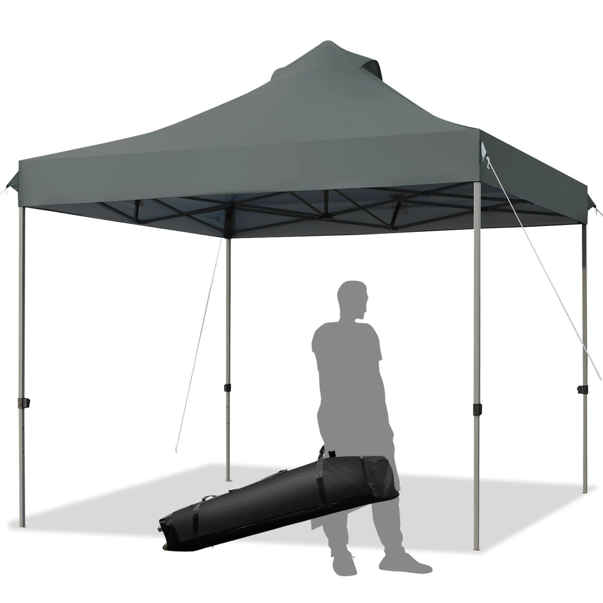 10' x 10' Portable Pop Up Canopy Event Party Tent Adjustable with Roller Bag-Gray
