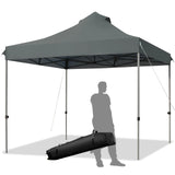 10' x 10' Portable Pop Up Canopy Event Party Tent Adjustable with Roller Bag-Gray