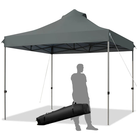 10' x 10' Portable Pop Up Canopy Event Party Tent Adjustable with Roller Bag-Gray