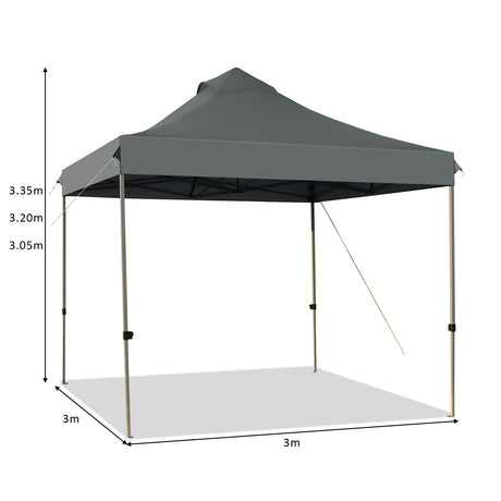 10' x 10' Portable Pop Up Canopy Event Party Tent Adjustable with Roller Bag-Gray