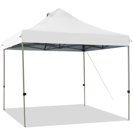 10' x 10' Portable Pop Up Canopy Event Party Tent Adjustable with Roller Bag-White