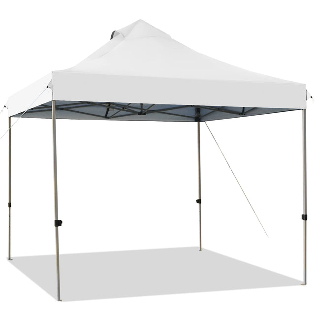 10' x 10' Portable Pop Up Canopy Event Party Tent Adjustable with Roller Bag-White
