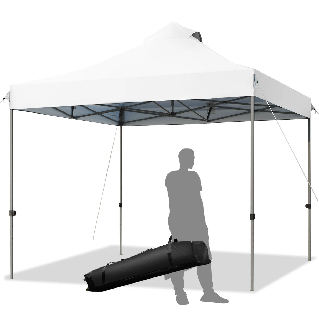 10' x 10' Portable Pop Up Canopy Event Party Tent Adjustable with Roller Bag-White