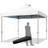 10' x 10' Portable Pop Up Canopy Event Party Tent Adjustable with Roller Bag-White