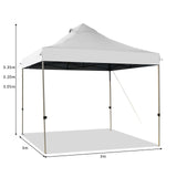 10' x 10' Portable Pop Up Canopy Event Party Tent Adjustable with Roller Bag-White