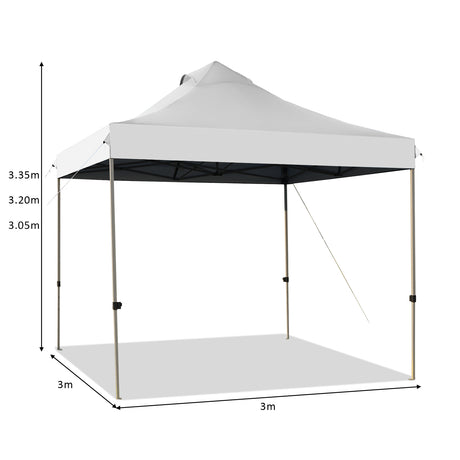 10' x 10' Portable Pop Up Canopy Event Party Tent Adjustable with Roller Bag-White