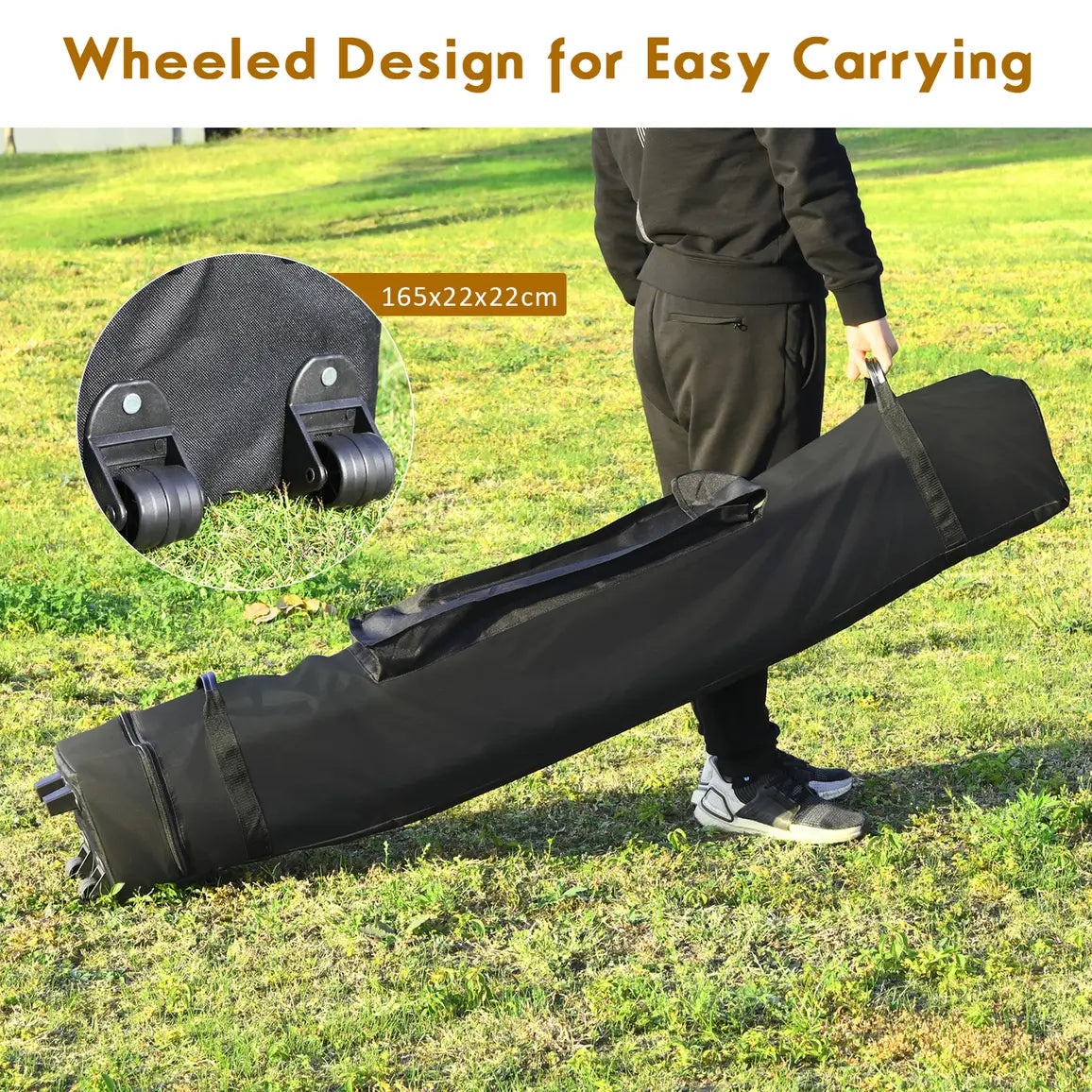 10' x 10' Portable Pop Up Canopy Event Party Tent Adjustable with Roller Bag-White
