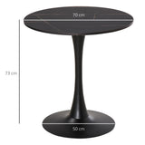 HOMCOM Modern Round Dining Table Leisure Coffee Bistro Table with Metal Base for Kitchen & Dining Room Black
