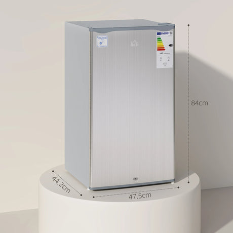 HOMCOM 91L Freestanding Under-Counter Fridge with Lock - Grey