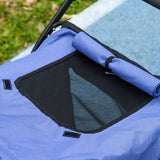 PawHut Foldable Pet Stroller, with Washable Cushion, Storage Bags, Safety Leash, for Medium, Large Dogs, Cats - Blue