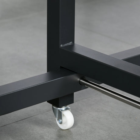 HOMCOM Folding Dining Table, Industrial Drop Leaf Table with Wheels and Metal Frame for Kitchen, Dining Room, Space Saving, Rustic Brown