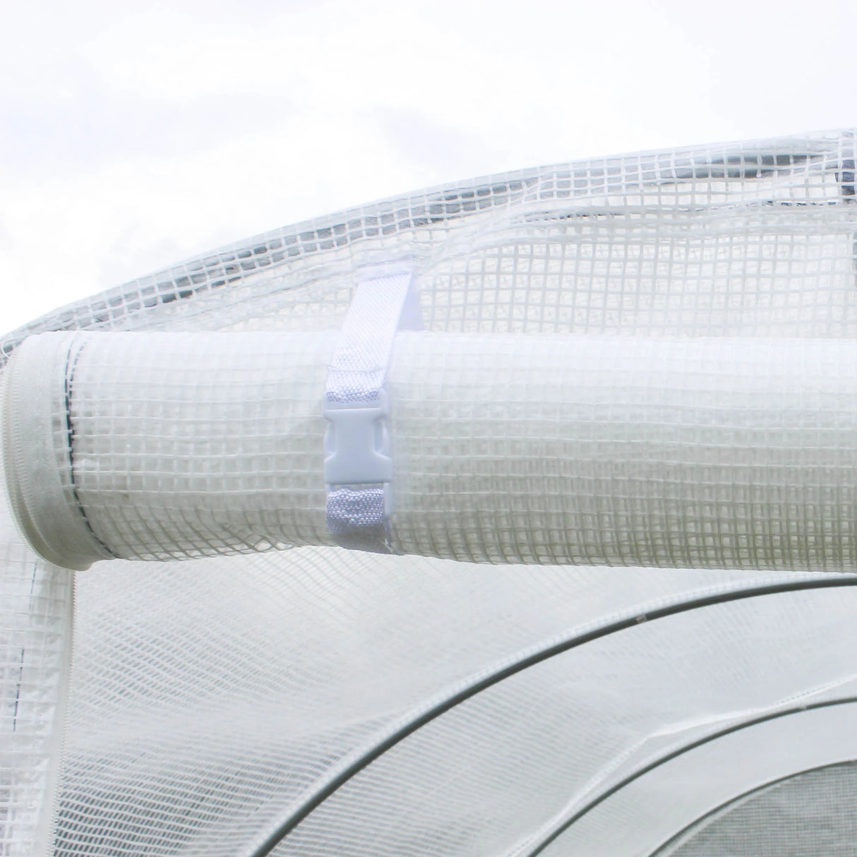 Outsunny 3 x 2 x 2m Polytunnel Greenhouse Replacement Cover ONLY Winter Garden Plant PE Cover for Tunnel Walk-in Greenhouse with Roll-up Windows Door Outdoor, White