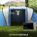 Outsunny Two-Man Tent, with Bedrooms, Living Room and Canopy - Blue