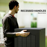 Outsunny 93L Plastic Garden Storage Box, Outdoor Storage Box with Handles, Waterproof Outdoor Storage Container, Black