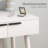 HOMCOM Dressing Table with Mirror and Stool, Vanity Makeup Desk Set with 2 Drawers, Cushioned Stool and Make-up Organiser for Bedroom and Dressing Room, 60 x 40 x 123 cm, White