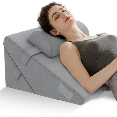 3 Piece Bed Wedge Pillow Set with Air Memory Foam