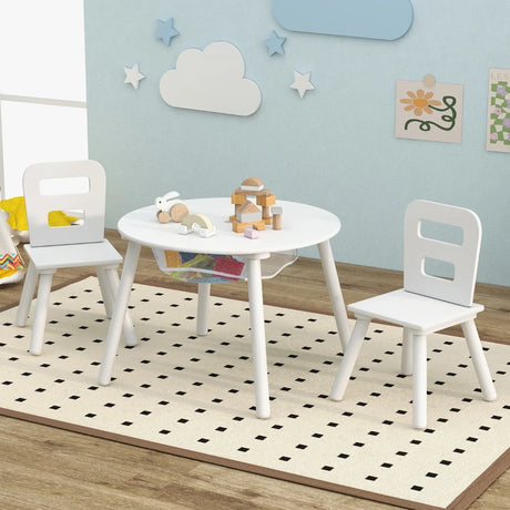 Children&#39;s table with 2 chairs 3 pcs. Children&#39;s seating group made of wood Children&#39;s furniture set stackable white