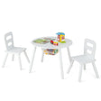 Children&#39;s table with 2 chairs 3 pcs. Children&#39;s seating group made of wood Children&#39;s furniture set stackable white
