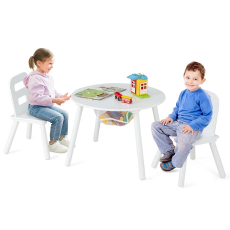 Children&#39;s table with 2 chairs 3 pcs. Children&#39;s seating group made of wood Children&#39;s furniture set stackable white