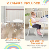Children&#39;s table with 2 chairs 3 pcs. Children&#39;s seating group made of wood Children&#39;s furniture set stackable white