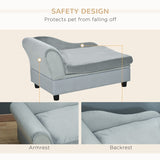 PawHut Pet Sofa Chair, with Storage, Cushion, for Small Dogs, Cats - Light Grey