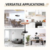 HOMCOM Modern Round Dining Table Leisure Coffee Bistro Table with Metal Base for Kitchen & Dining Room Brown