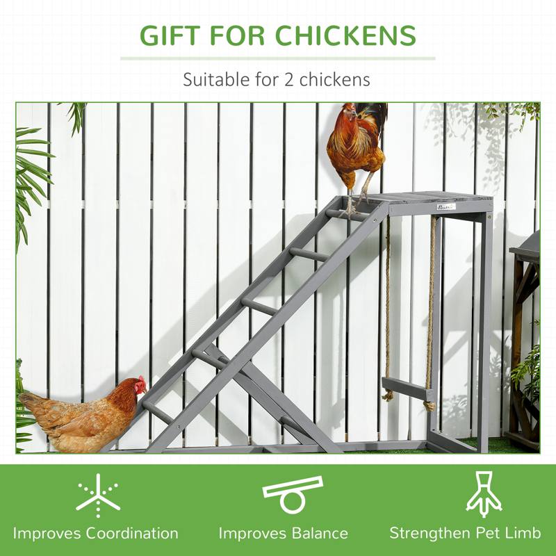 PawHut Walk In Chicken Run with Chicken Activity Shelf and Cover, 2.8 x 3.8 x 2m