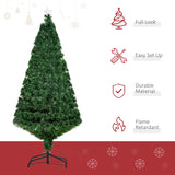HOMCOM 5FT Pre-Lit Fibre Optic Artificial Christmas Tree Holiday Xmas Dcor with Tree Topper Multi-Colour