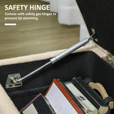 HOMCOM 57L Teddy Fleece Storage Ottoman - Cream